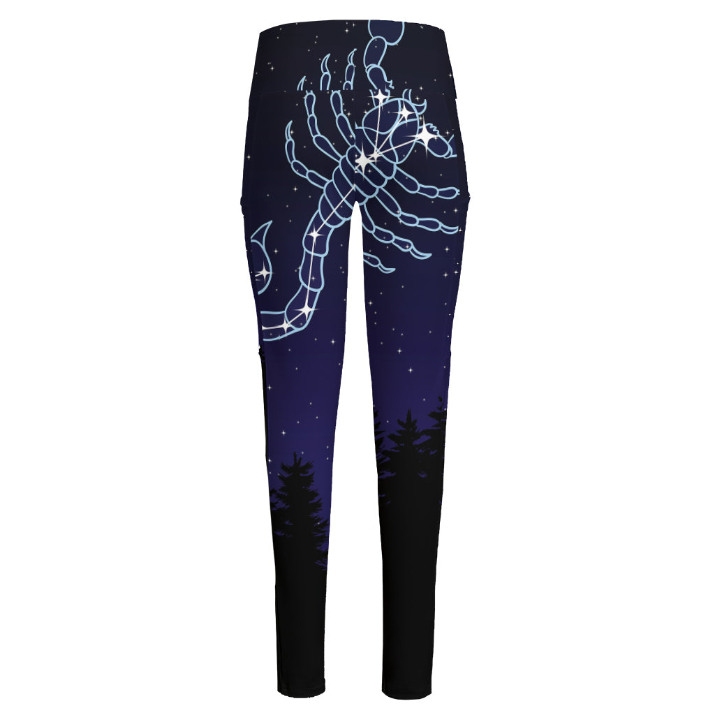 Scorpio Constellation Print High-Waisted Pocket Leggings