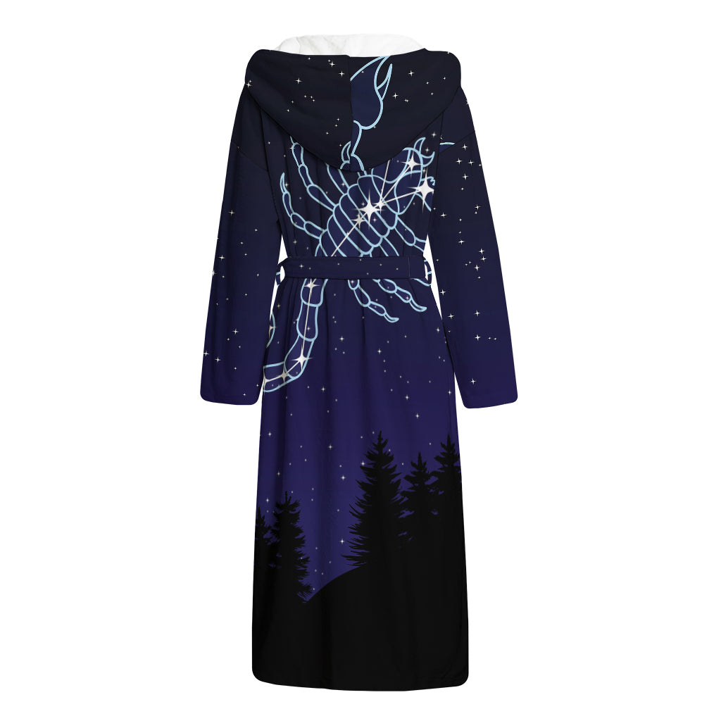 Scorpio Constellation Print Hooded Bathrobe