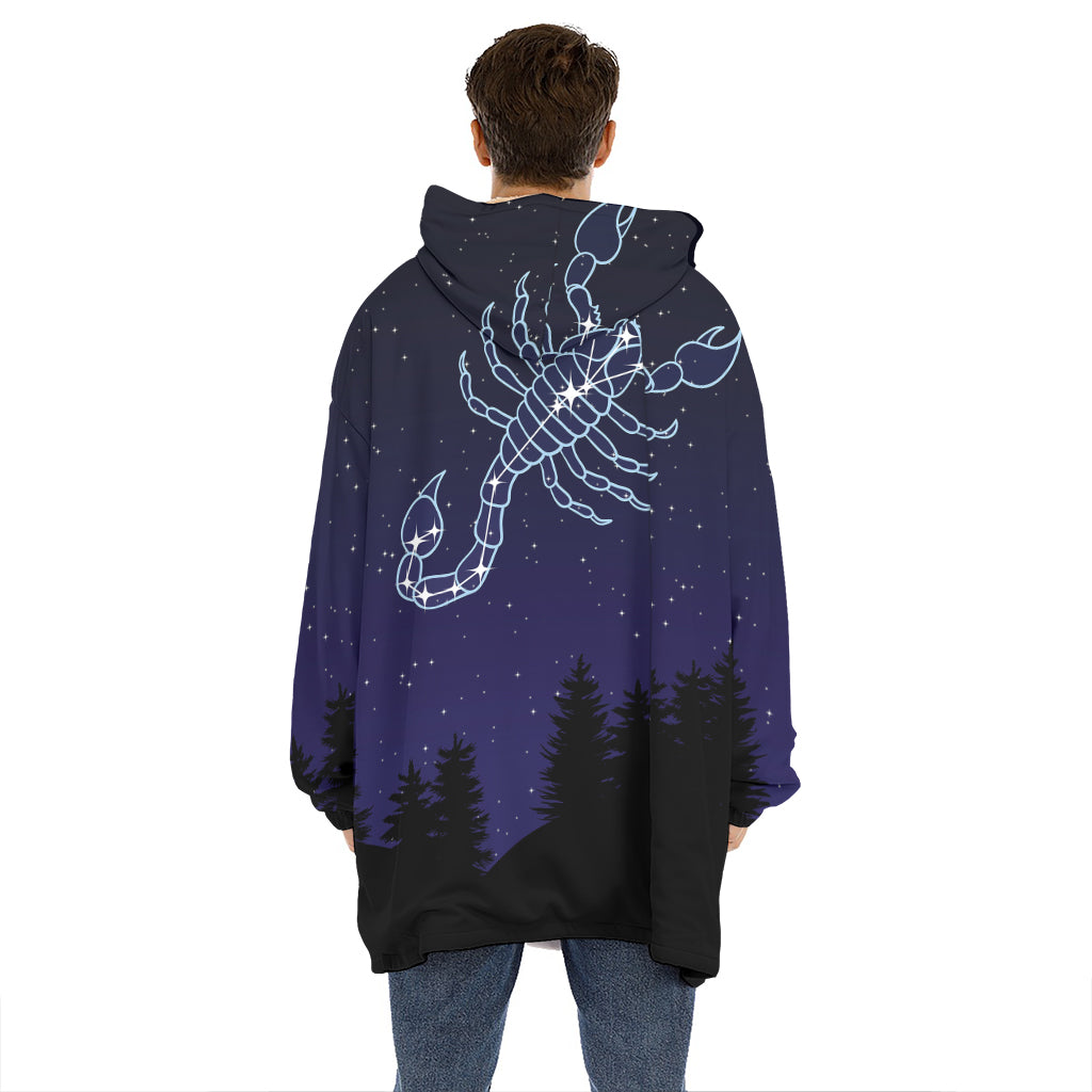 Scorpio Constellation Print Hoodie Blanket