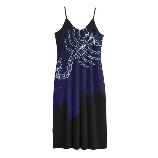 Scorpio Constellation Print Jersey Midi Cami Dress
