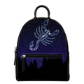 Scorpio Constellation Print Leather Backpack