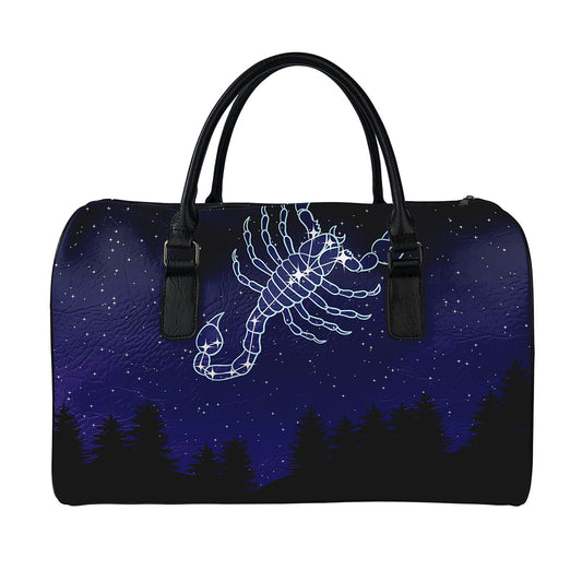 Scorpio Constellation Print Leather Duffle Bag