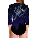 Scorpio Constellation Print Long Sleeve Swimsuit