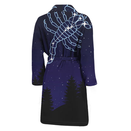 Scorpio Constellation Print Men's Bathrobe