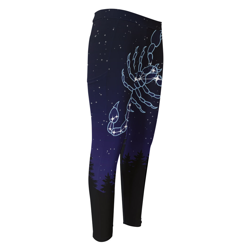 Scorpio Constellation Print Men's Compression Pants