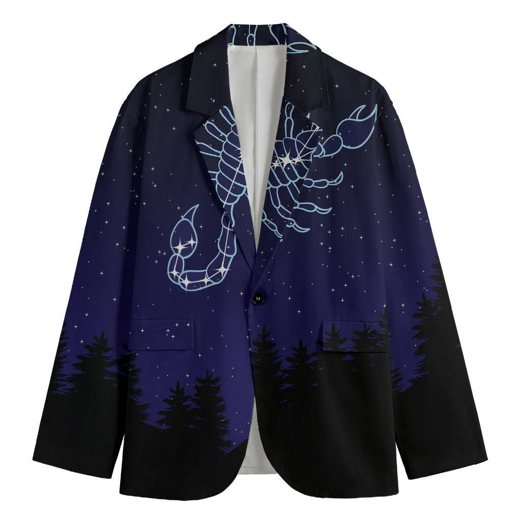 Scorpio Constellation Print Men's Cotton Blazer