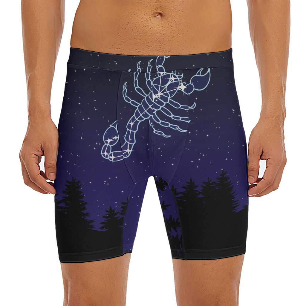 Scorpio Constellation Print Men's Long Boxer Briefs