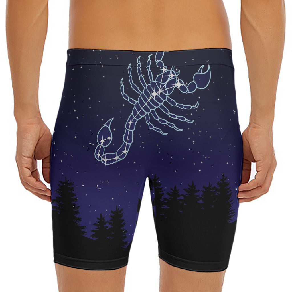 Scorpio Constellation Print Men's Long Boxer Briefs