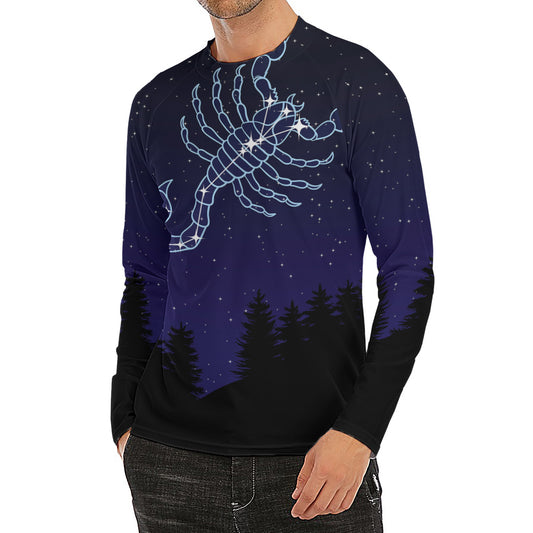 Scorpio Constellation Print Men's Long Sleeve Rash Guard