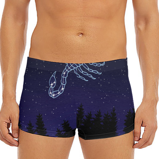 Scorpio Constellation Print Men's Short Boxer Briefs