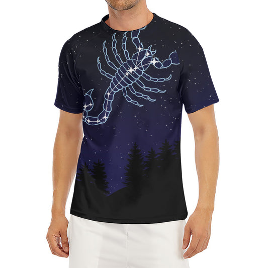 Scorpio Constellation Print Men's Short Sleeve Rash Guard