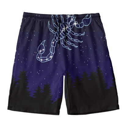 Scorpio Constellation Print Men's Swim Trunks