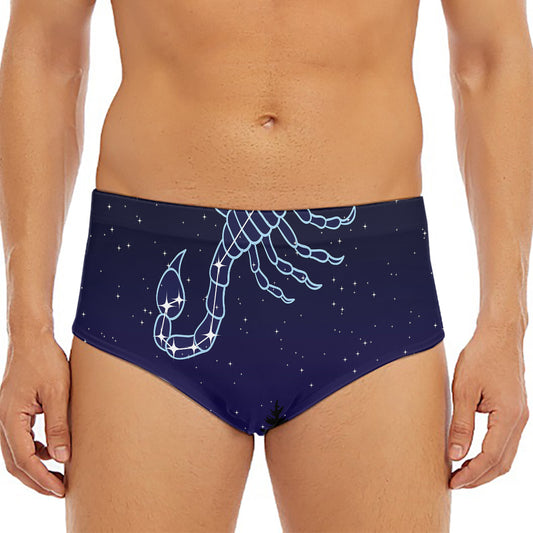 Scorpio Constellation Print Men's Triangle Swim Briefs
