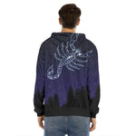 Scorpio Constellation Print Men's Velvet Pullover Hoodie