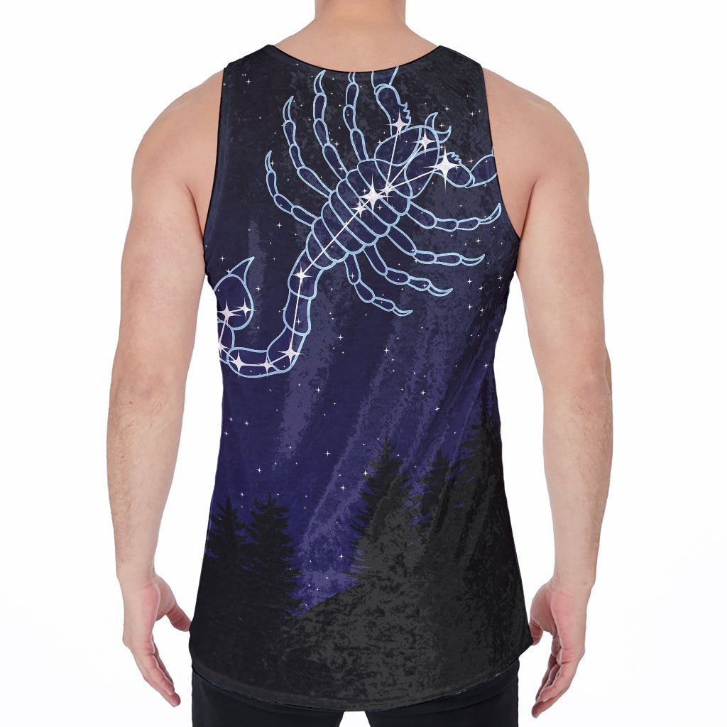 Scorpio Constellation Print Men's Velvet Tank Top
