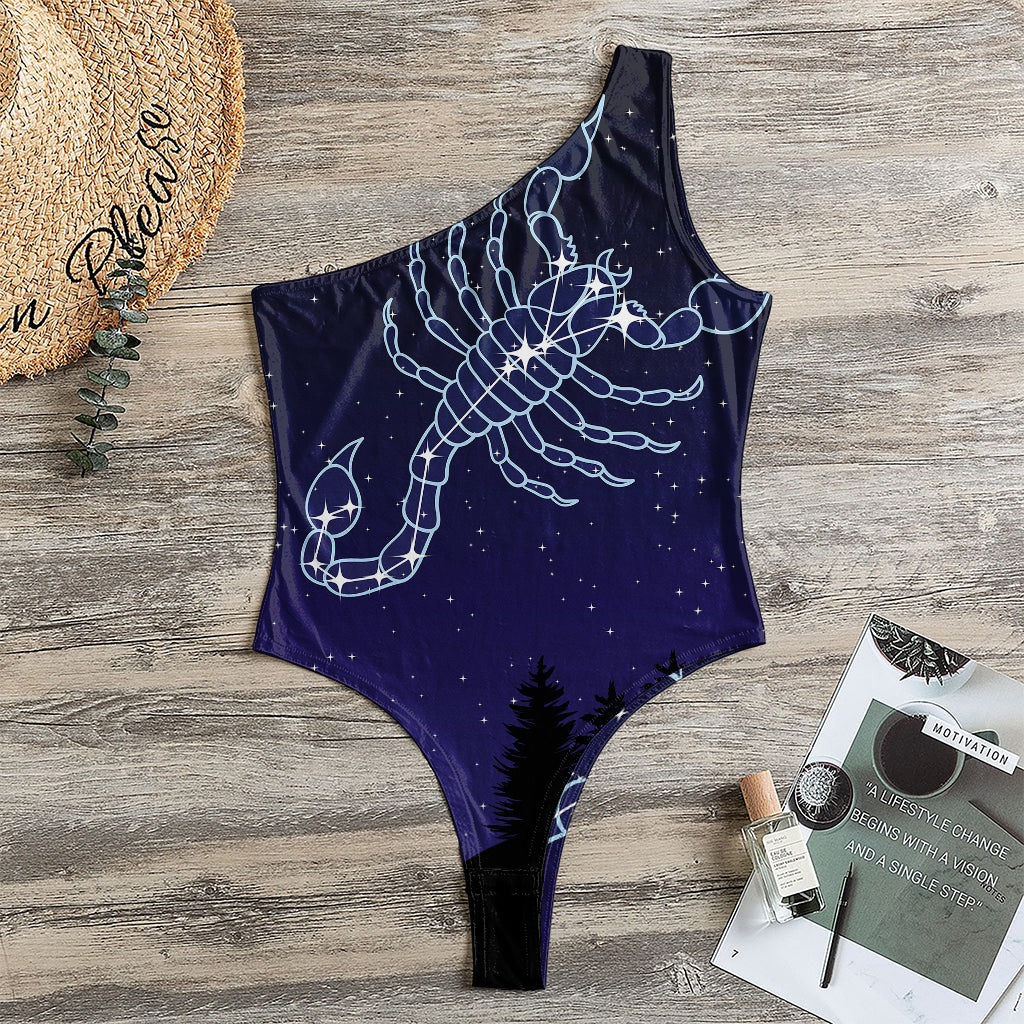 Scorpio Constellation Print One Shoulder Bodysuit
