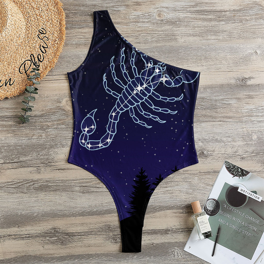 Scorpio Constellation Print One Shoulder Bodysuit