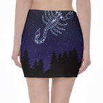 Scorpio Constellation Print Pencil Mini Skirt