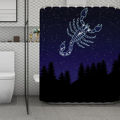 Scorpio Constellation Print Polyester Shower Curtain