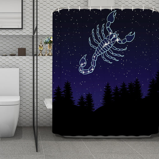 Scorpio Constellation Print Polyester Shower Curtain