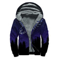 Scorpio Constellation Print Sherpa Lined Zip Up Hoodie