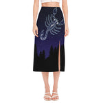 Scorpio Constellation Print Side Slit Midi Skirt