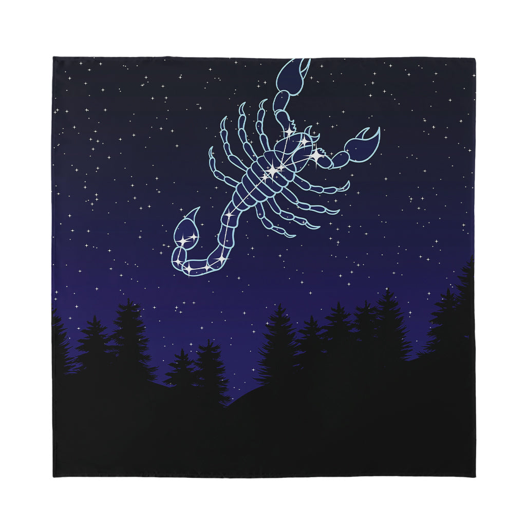 Scorpio Constellation Print Silk Bandana
