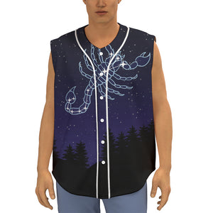 Scorpio Constellation Print Sleeveless Baseball Jersey