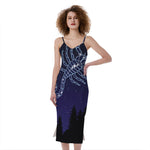 Scorpio Constellation Print Slim Fit Midi Cami Dress