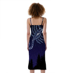 Scorpio Constellation Print Slim Fit Midi Cami Dress