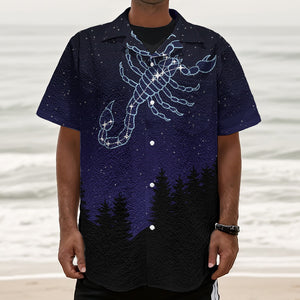 Scorpio Constellation Print Textured Short Sleeve Shirt
