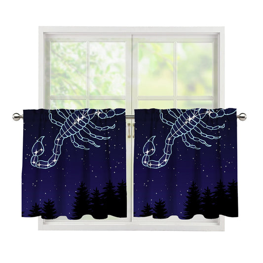 Scorpio Constellation Print Tier Curtains