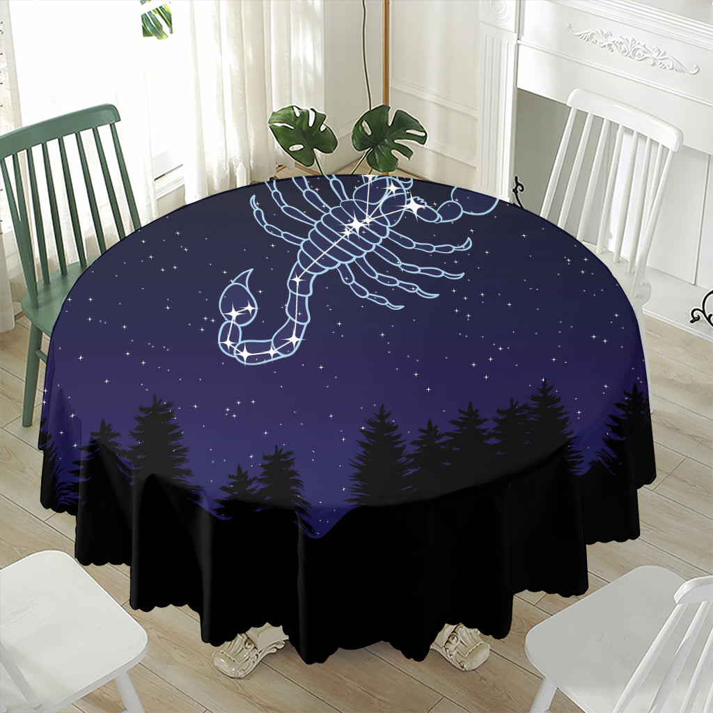 Scorpio Constellation Print Waterproof Round Tablecloth