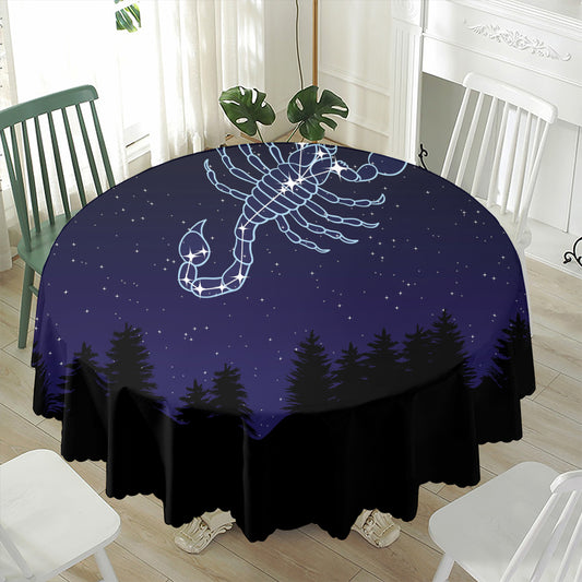 Scorpio Constellation Print Waterproof Round Tablecloth