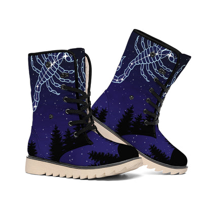 Scorpio Constellation Print Winter Boots