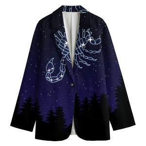 Scorpio Constellation Print Women's Cotton Blazer