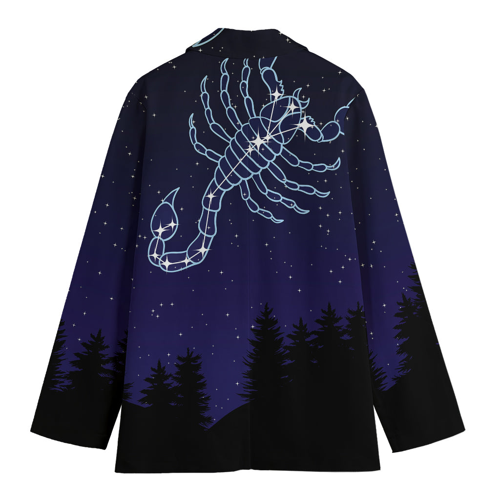 Scorpio Constellation Print Women's Cotton Blazer