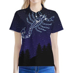 Scorpio Constellation Print Women's Polo Shirt
