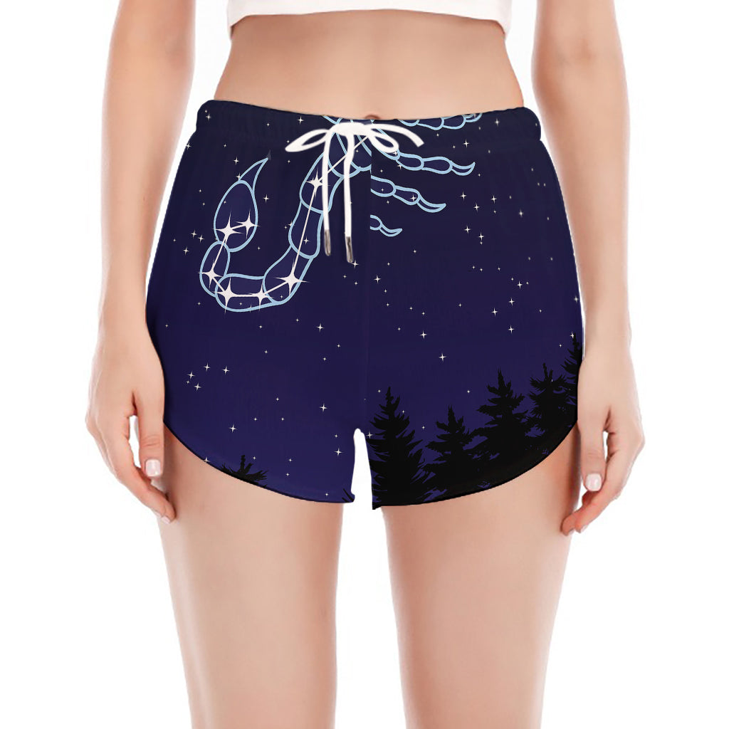 Scorpio Constellation Print Women's Split Running Shorts