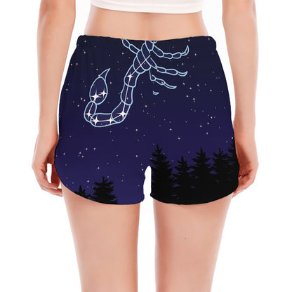 Scorpio Constellation Print Women's Split Running Shorts