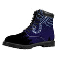 Scorpio Constellation Print Padded Collar Lace Up Boots