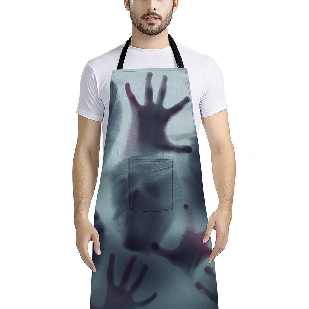 Screaming Horror Ghost 3D Print Bib Apron With Pocket