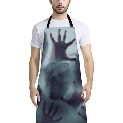 Screaming Horror Ghost 3D Print Bib Apron With Pocket