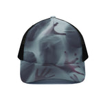 Screaming Horror Ghost 3D Print Black Mesh Trucker Cap