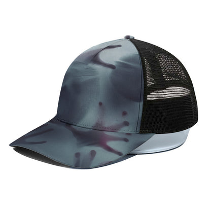 Screaming Horror Ghost 3D Print Black Mesh Trucker Cap