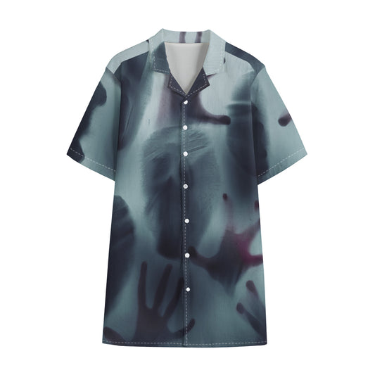 Screaming Horror Ghost 3D Print Cotton Hawaiian Shirt