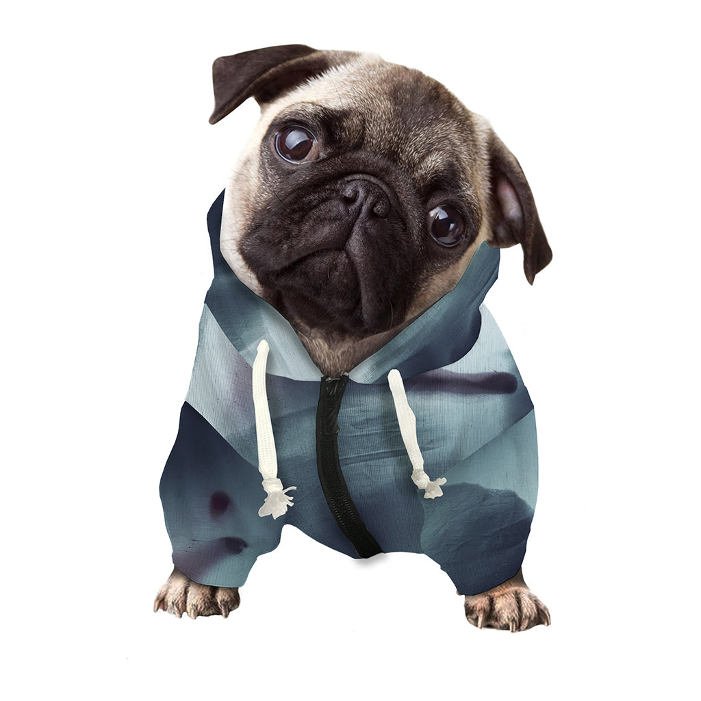 Screaming Horror Ghost 3D Print Dog Zip Up Hoodie