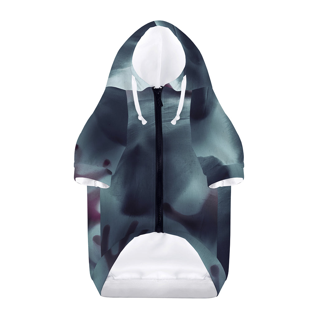 Screaming Horror Ghost 3D Print Dog Zip Up Hoodie