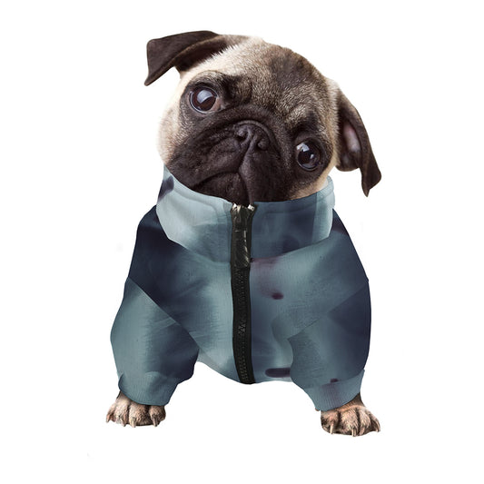 Screaming Horror Ghost 3D Print Dog Zip Up Jacket