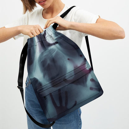 Screaming Horror Ghost 3D Print Drawstring Backpack